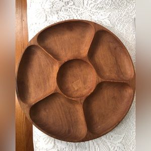Wooden Serving Tray With Division
